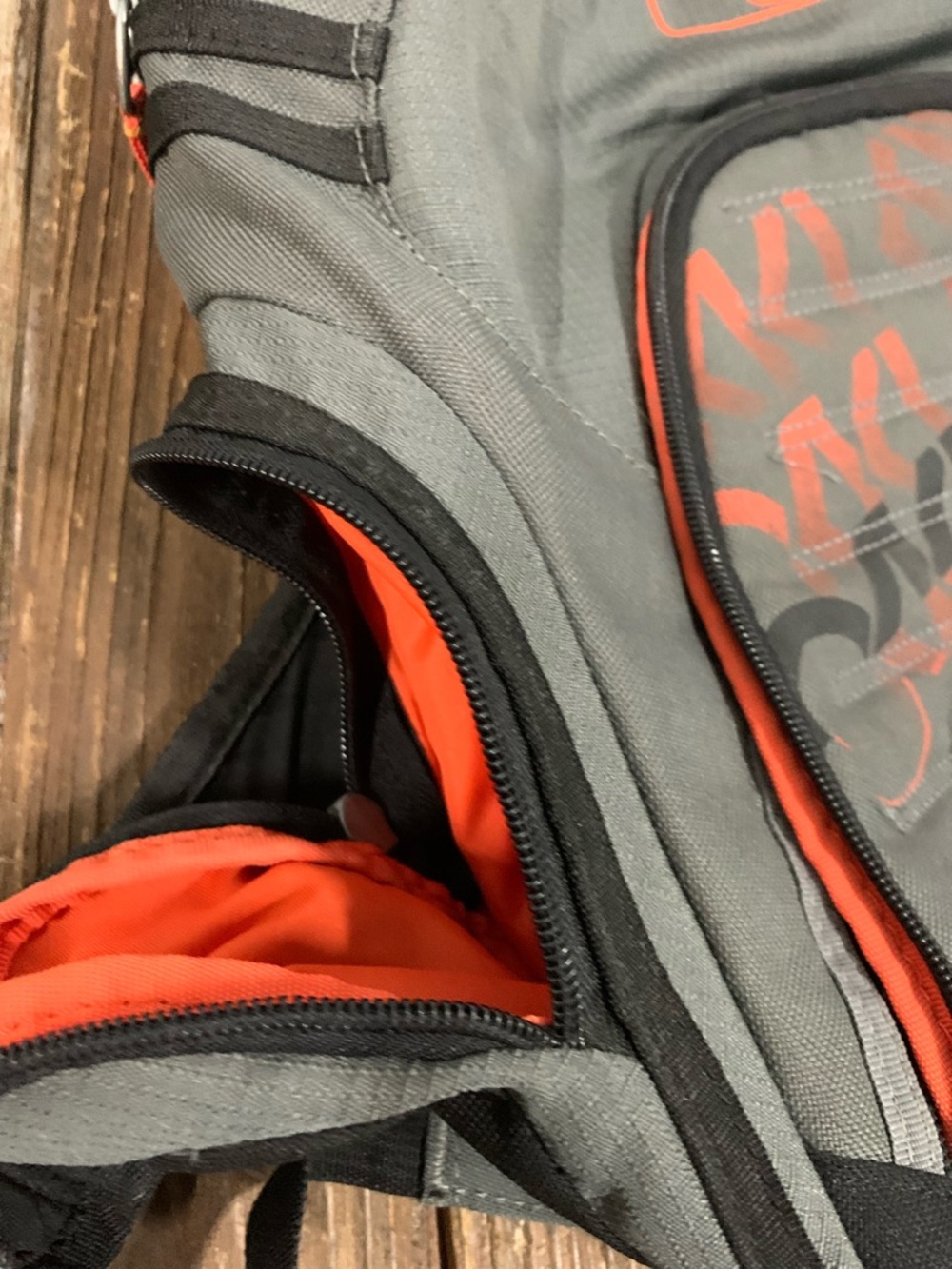 Oakley Gray and Orange Graphic Backpack - Picture 4 of 12